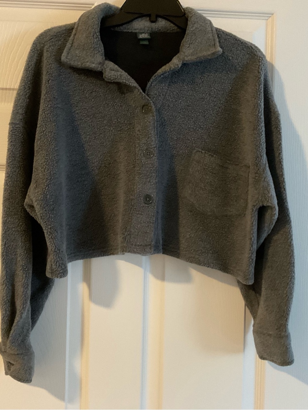 Wild fable Cropped Button-Front Top - Gray